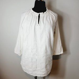Talbots White Textured Women's Tunic